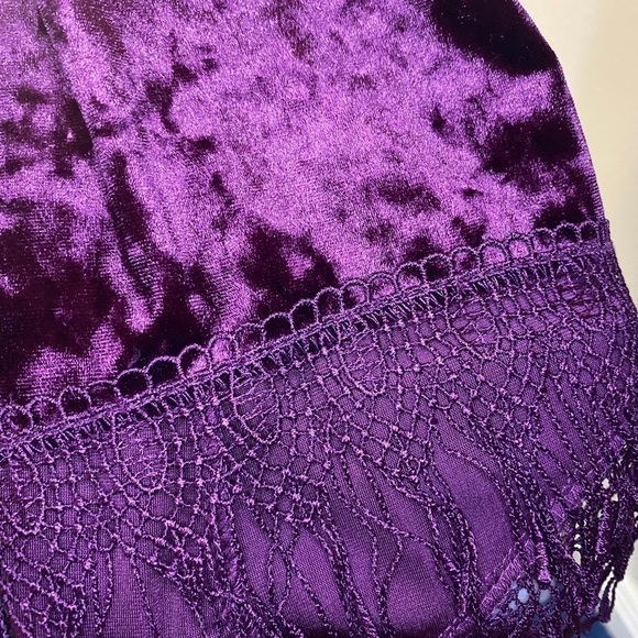 Melissa Paige Burgundy Velour Velvet Blouse sz Small - Picture 6 of 8